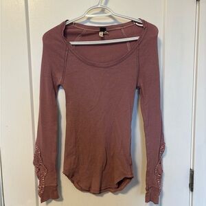 We The Free Dusty Rose Long Sleeve Top